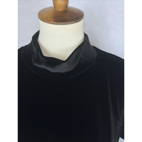Madewell Velour Blouse Short Sleeved Black Size Large - Picture 2 of 8